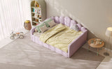 Shell Shaped Upholstered Daybed Frame With Slats