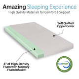Memory Foam Camping Mattress, Portable Comfort With Water Resistant Cover