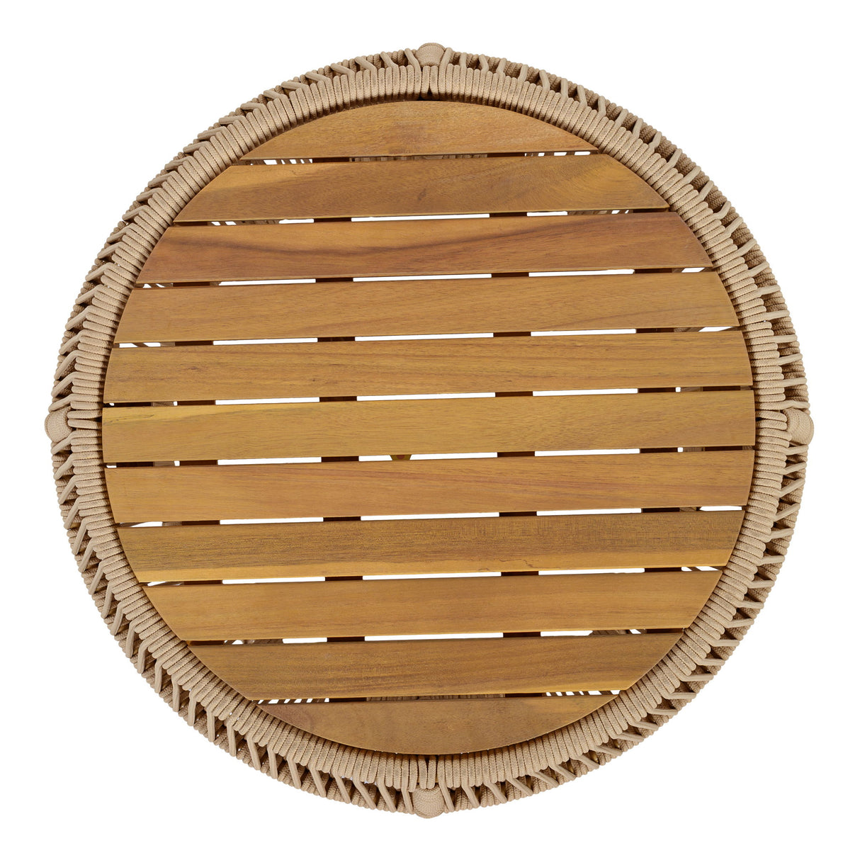 Round Side Table With Rope Frame