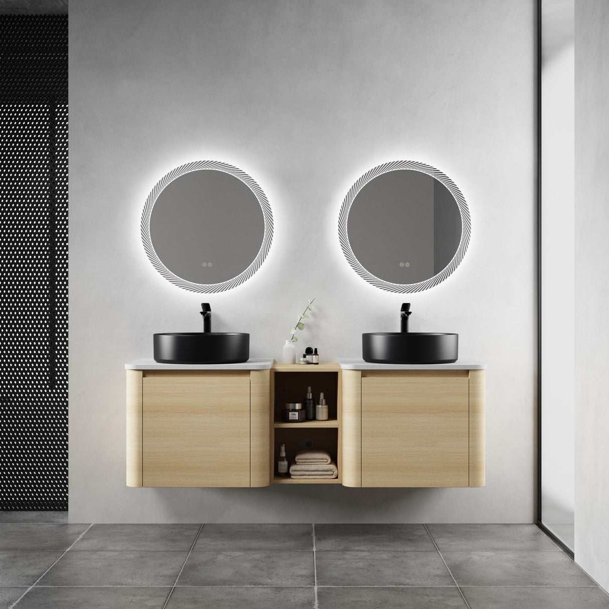 Mounted Bathroom Vanity With Art Sink, 1 Storage Shelf, Soft Close Door