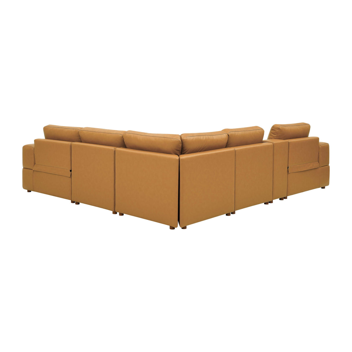 Upholstered Large Arms Sectional With Recliner Seats