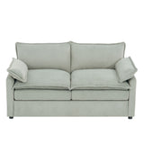 Modern Loveseat Sofa, Upholstered Couch With Side Storage Pockets