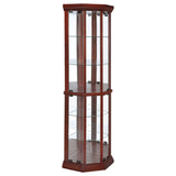 Jacob - 6 Shelf Curio Display Cabinet - Red / Brown