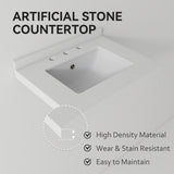 Basin Sink With 2" Thick Rim, Triple Faucet Holes, Sink Only