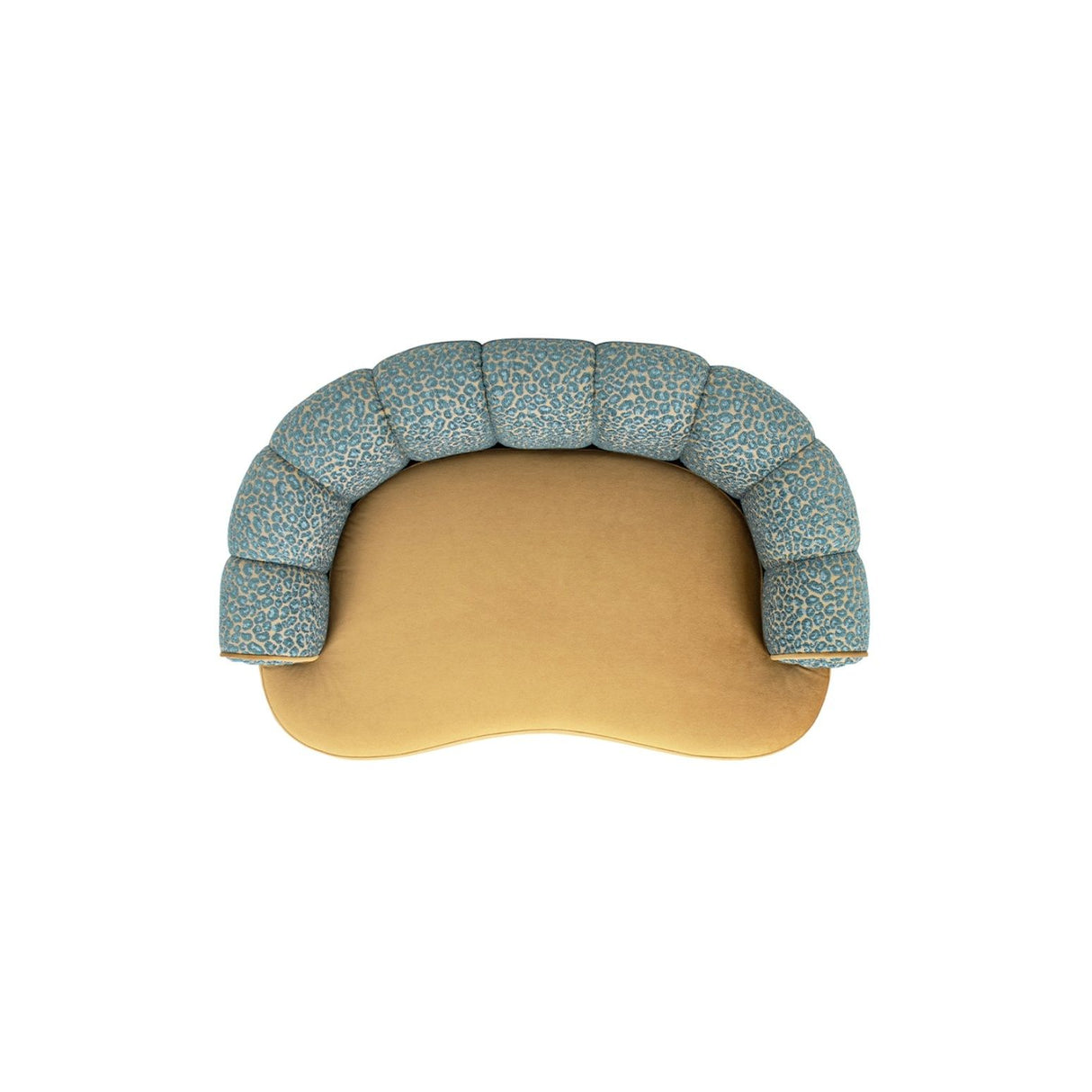 Halle - Rolled Arm Dog Sofa Bed - Gold / Blue
