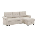 Upholstered Sleeper Sofa With Reversible Storage Chaise