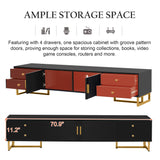 TV Media Console Table, TV Stand With Storage For Living Room - Black