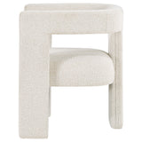 Verda - Upholstered Accent Side Chair In Soft With Rounded Open Back And 3 Leg Base - White