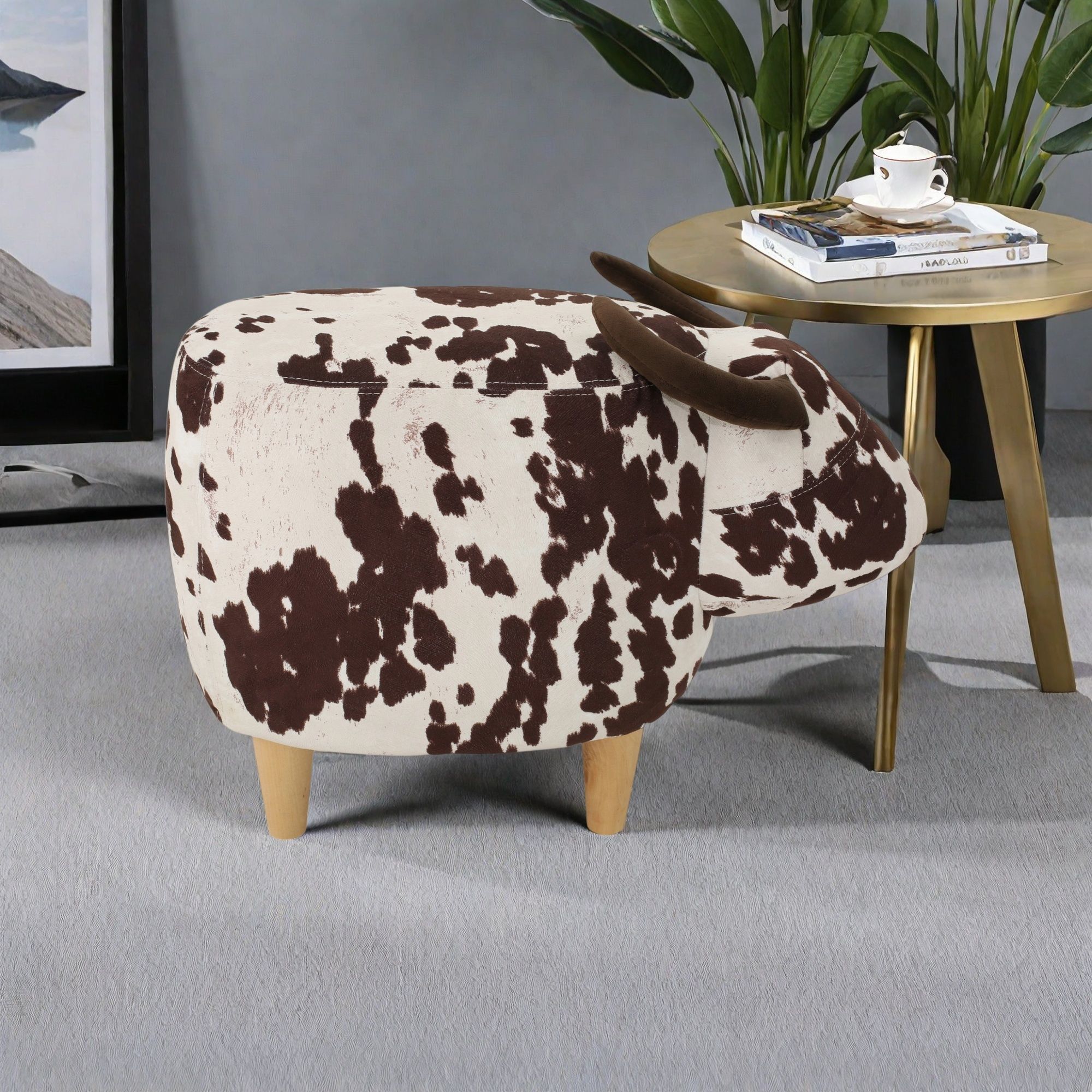 Cow Shaped Ottoman Footstool – Alpine Outlets