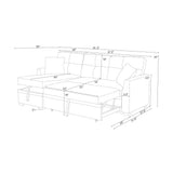 Upholstered Sectional & Pull Out Bed And Chaise Storage - Beige