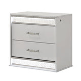 Glam - 2 Drawer Nightstand With LED Lighting - White