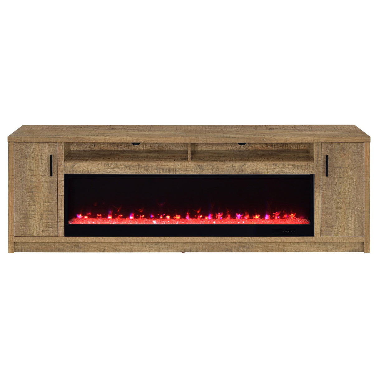 Nevada - Fireplace TV Stand With Flame Visualizer - Brown