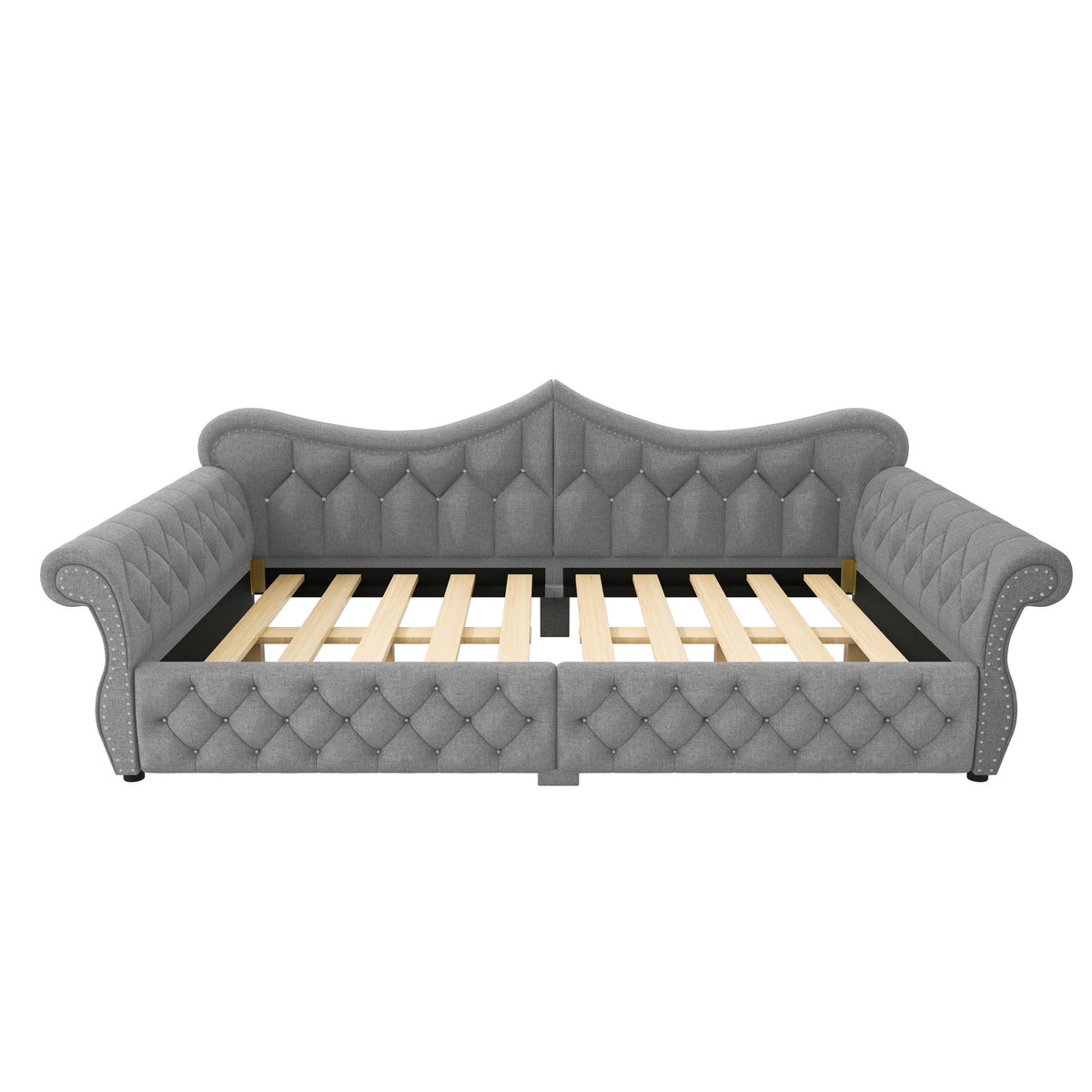 Upholstered Daybed With LED Lighting And Nailhead Trim