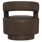 Swivel Accent Chair With Geometric Backrest