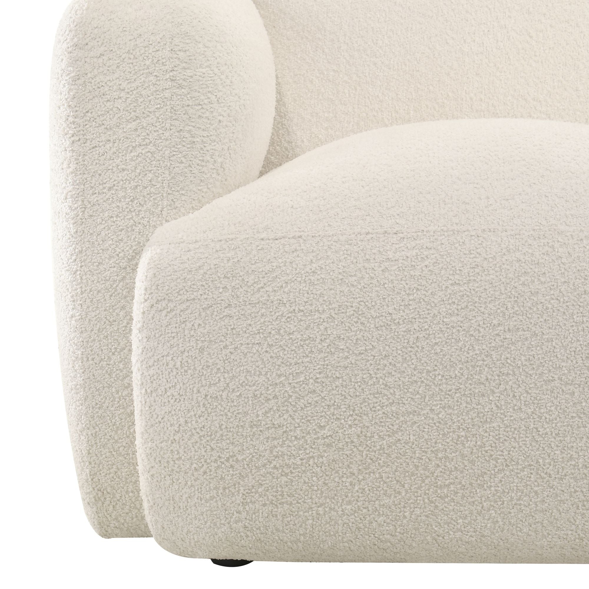Sierra Boucle Fabric Sofa With Rounded Arms - Thumbnail 4