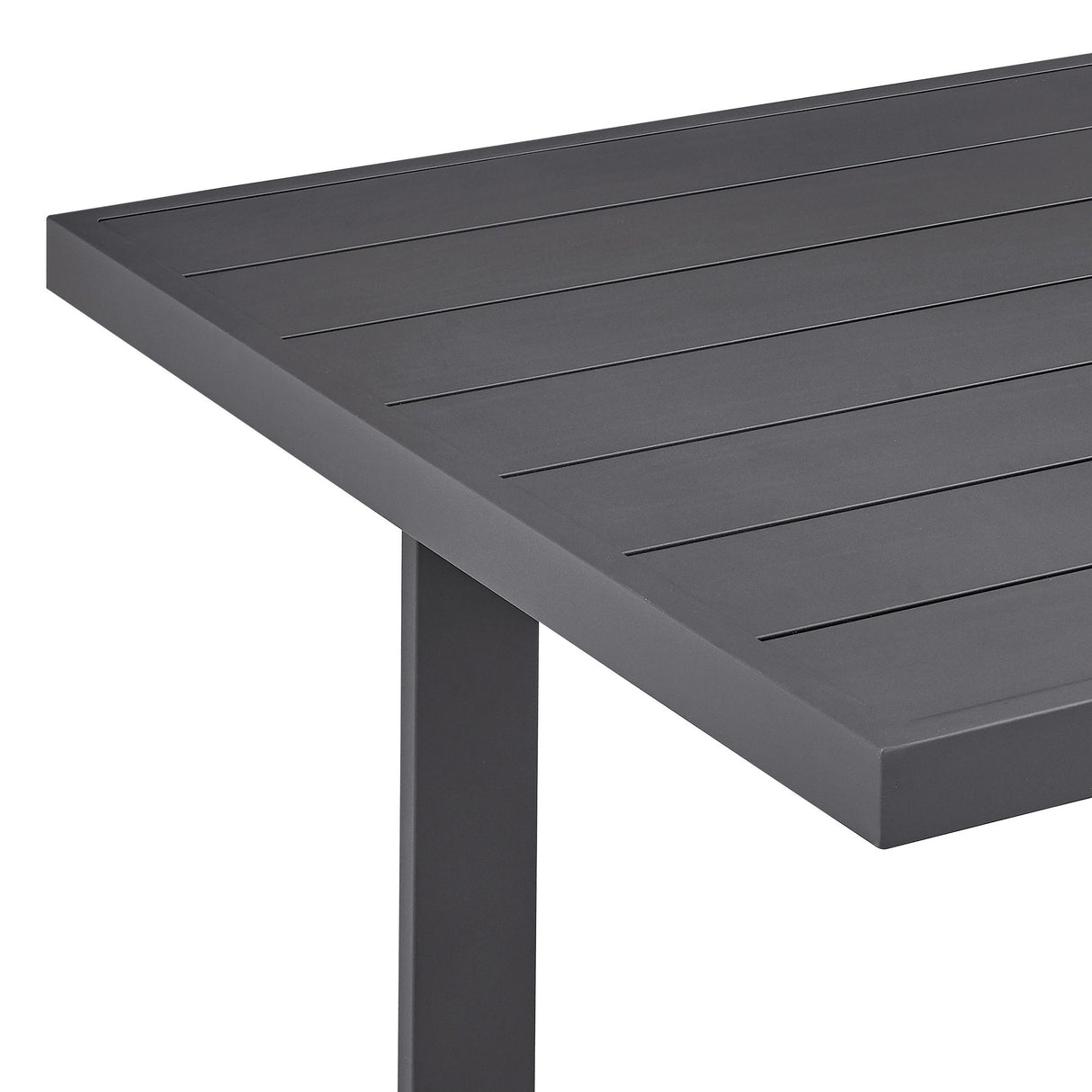 Menorca - Outdoor Patio 5-Piece Dining Table Set In Aluminum With Gray Cushions
