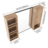 39.4" Wall Mounted Bathroom Cabinet With Storage And - Imitative Oak
