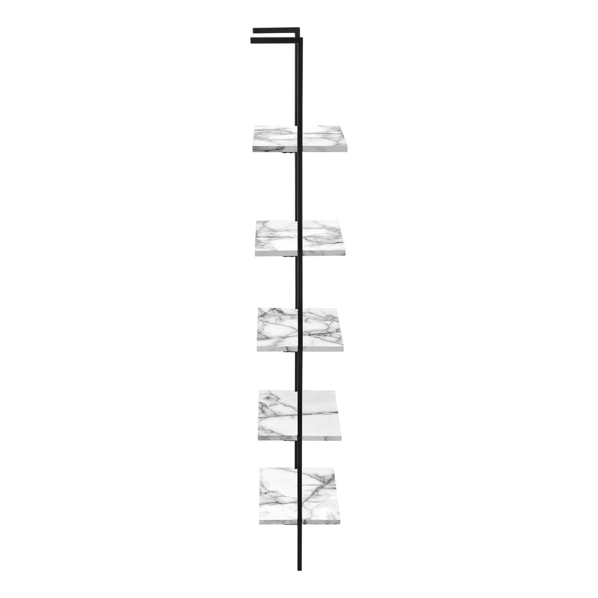 Bookshelf, Bookcase, Etagere, Ladder, 5 Tier, For Office, Marble Look Contemporary & Modern - Etageres - Alpine Outlets
