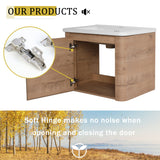 Wall Mounted Bathroom Vanity With Sink, Storage Shelves & Soft Close Door