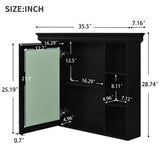 Bathroom Vanity With Medicine Cabinet, Storage Cabinet With 4 Drawers, Adjustable Shelf Mirror