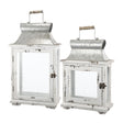 Wooden Candle Lantern Decorative, Hurricane Lantern Holder Decor For Indoor Outdoor, Home Garden Wedding - White - Lanterns - Alpine Outlets