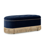 Melinda - Oval Tufted Bullion Fringe Storage Bench
