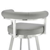Nolagam - Swivel Bar Stool - Brushed Stainless Steel