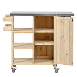 Foldable Outdoor Kitchen Island With Storage Cabinet