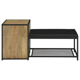 Shoe Storage Entryway Bench With Cabinet - Wood