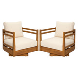 Outdoor Smooth Swivel Chair With Cushions