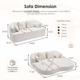 Foldable Sofa Bed, Boneless Couch Convertible Sleeper With 4 Pillows