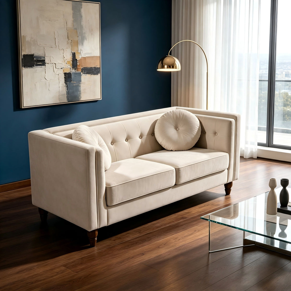 Chesterfield Loveseat 2 Seater Couch For Living Room