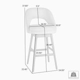 Adrian - 26" Counter Height Swivel Barstool - Morning Fog / Gray