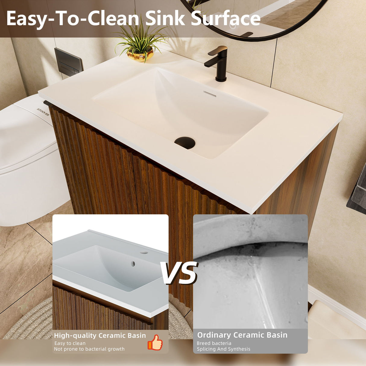 Folding Wall Cabinet With Creamic Sink