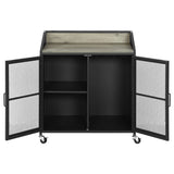 Arlette - 2 Door Mobile Home Bar Wine Cabinet With Smooth Rolling Casters - Black