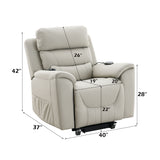 Marsha - Power Recliner With Lift & Massage - Light Gray