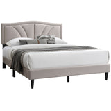 Bed With Nailhead Trim Accents, Upholstered Platform Frame