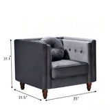 Chesterfield Accent Tufted Square Arm Side Chair