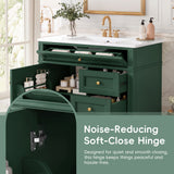 Bathroom Vanity With Sink, Rectangular Storage Cabinet & 2 Drawers And Tip Out Drawer