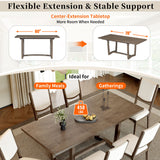 Rectangular Extendable Dining Table Set With 6 Upholstered Chairs