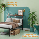 Platform Bed Frame With Charging Station & Headboard Storage