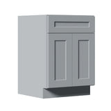 Shaker Base Cabinet With Soft Close Door And Drawer, Space Saving Unit - Gray