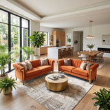 2 Piece Sofa Set With Tufted Back And Deep Seating