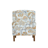 Accent Chair With Floral Upholstery And Nailhead Trim