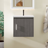 Floating Bathroom Vanity Combo, Wall Mounted Cabinet With Sink & Soft Close Doors For Small Bathrooms