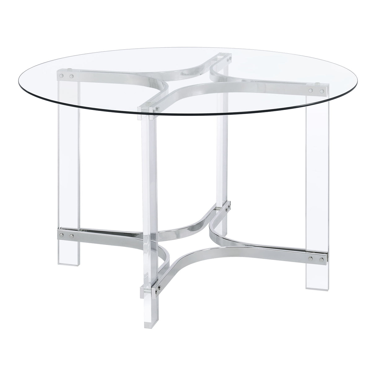 Uptown - 5 Piece Round Dining Set - Chrome