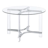 Uptown - 5 Piece Round Dining Set - Chrome