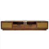TV Stand With 2 Drawers And Open Shelving - Walnut