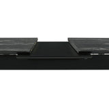 Bellingham - Dining Table With Self Storing Extension Leaf - Black Marble-Look Sintered Stone