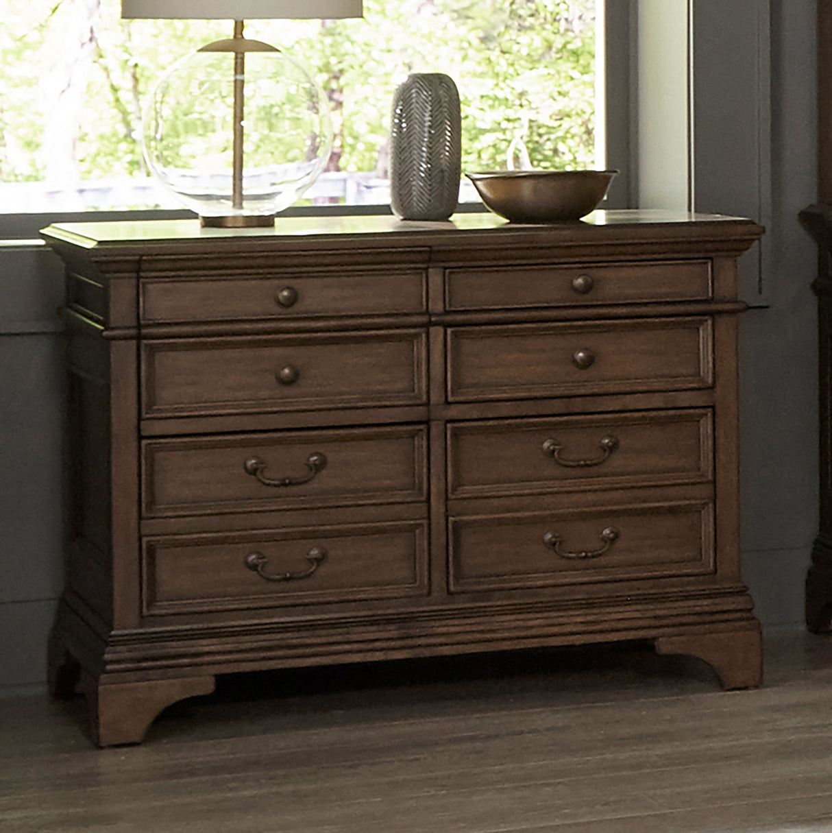 Hartshill 5-Drawer Home Office File Cabinet in Burnished Oak